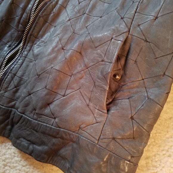 ***DOMA Cropped Patchwork Leather Jacket*** - Picture 2 of 6